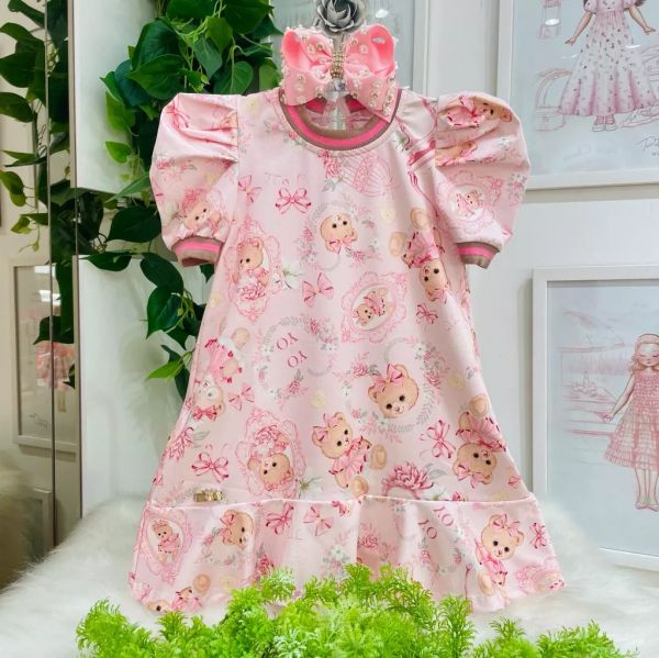 Roupa Bebe Menina Vestido Ursinhas