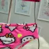 Biquini Infantil Momi Rosa Hello Kitty Corações Neons Amarração Ombros