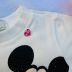 Blusa Infantil Feminina Animê Off-White Minnie e Mickey Strass