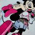 Blusa Infantil Feminina Animê Off-White Minnie e Mickey Strass