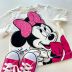 Blusa Infantil Feminina Animê Off-White Minnie Mouse com Strass