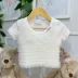 Blusa Infantil Pituchinhus Off-White Tule com Lantejoulas