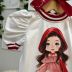 Blusa Infantil Yoyo Branco/Vermelho Gola vermelho/Branco Chapeuzinho