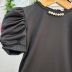 Blusa Infantil Yoyo Preto Lisa Strass Pérolas