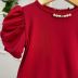 Blusa Infantil Yoyo Vermelho Lisa Pérolas e Strass