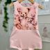 Body Vestido Infantil Yoyo Rosa Ursinhas Strass Sobrep.Saia Tule Strass