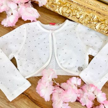 Bolero Infantil Off White com Strass Petit Cherie