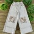 Calça Infantil Animê Off-White Jeans Estampa Mickey Disney Dourada Barra Dobrada