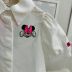 Camisa Infantil Animê Off White Patch Minnie Botões Escondidos Estampa Colorida Frente e Verso