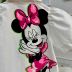 Camisa Infantil Animê Off White Patch Minnie Botões Escondidos Estampa Colorida Frente e Verso