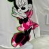 Camisa Infantil Animê Off White Patch Minnie Botões Escondidos Estampa Colorida Frente e Verso