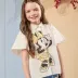 Camisete Infantil Animê Off White Estampa Minnie Dourada Aplic.Pingente Dourado 