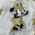 Camisete Infantil Animê Off White Estampa Minnie Dourada Aplic.Pingente Dourado 