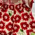 Conjunto Infantil Animê Blusa Ciganinha Off White Vermelho Laços Floral Joaninha Short Floral Vermel