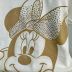 Conjunto Infantil Animê Blusa Off White Minnie Dourada Strass Saia Moletom Tule Estampada