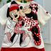 Conjunto Infantil Animê Off White Blusa Mickey minnie Bolinhas Short Vermelho Tradicional