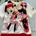 Conjunto Infantil Animê Off White Blusa Mickey minnie Bolinhas Short Vermelho Tradicional