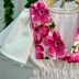 Conjunto Infantil Animê Off White Floral Tons De Rosa /shorts Floral Pink Disney