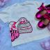 Conjunto Infantil Animê Off White/ Shorts Pink Minnie Aplique Strass Disney