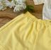 Conjunto Infantil Feminino Animê Dourado Minnie Shorts Amarelo Moletom