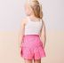 Conjunto Infantil Feminino Momi Blusa Off-White Canelada Saia Rosa Chiclete de Laise