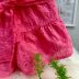 Conjunto Infantil Feminino Momi Blusa Off-White Canelada Saia Rosa Chiclete de Laise