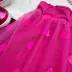 Conjunto Infantil Feminino Momi Corações Pink Blusa Strass Saia Tule