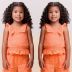 Conjunto Infantil Feminino Momi Laranja de Laise com Laço e Babados