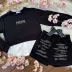 Conjunto Infantil Feminino Momi Preto Strass Blusa Moletom Cropped Camisa Shorts Saia 