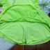 Conjunto Infantil Feminino Momi Verde Neon Laise Manga Babado Shorts Saia