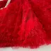 Conjunto Infantil Feminino Petit Cherie Vermelho Ursinhas Laço Tule Brilho Strass