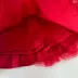 Conjunto Infantil Feminino Petit Cherie Vermelho Ursinhas Laço Tule Brilho Strass