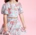 Conjunto Infantil Feminino Pituchinhus Off-White Ursas Floresta Blusa Cropped e Saia Strass