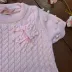 Conjunto Infantil Feminino Pituchinhus Rosa Bebe Tricot Trançado com Pérolas e Laços