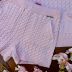 Conjunto Infantil Feminino Pituchinhus Rosa Bebe Tricot Trançado com Pérolas e Laços