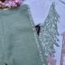 Conjunto Infantil Feminino Pituchinhus Verde Tricot Blusa Strass Neve Calça Legging