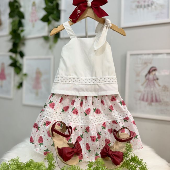 Sandália Infantil Euro Baby Kids Vermelho de Couro Legítimo com Laço