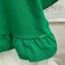 Conjunto Infantil Momi Blusa Verde Kentucky Lisa Sianinha Babados Shorts Sarja Off White Strass 