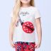 Conjunto Infantil Momi Off White Blusa Joaninha Vermelha Aplicação Ziper Legging Vermelha Joaninha