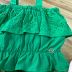 Conjunto Infantil Momi Verde Em Laise Liso Alça Fina Shorts Verde Laise Liso