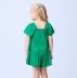 Conjunto Infantil Momi Verde Ombros Flutuantes Lisa Laço Strass Shorts Liso Verde