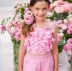 Conjunto  Infantil Pituchinhus Blusa Cropped Shorts Pink Lavander Multilaços Laços Aplicação Strass