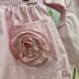 Conjunto Infantil Pituchinhus Camisa Saia Rosa Pastel Liso Maxi flor Pedrarias