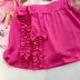 Conjunto Infantil Yoyo Blusa Rosa Claro Gola Pink Chapeuzinho / Saia Pink Babado Pérola