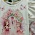 Conjunto Infantil Yoyo Body Off White Strass Saia Babado Laço Borboleta Lantejoula