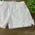 Conjunto Infantil Yoyo Branco Ursinho Blusa Aplic.Strass Tule Shorts Laço