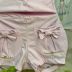 Conjunto Infantil Yoyo Camisa Rosa Renda Strass Pérolas  Menina Fusquinha Shorts Laço Pérolas