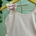 Conjunto Infantil Yoyo Regata Rosa Lisa Laço Saia Tutu Rosa Brilho Estrela Laço Strass