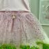 Conjunto Infantil Yoyo Regata Rosa Lisa Laço Saia Tutu Rosa Brilho Estrela Laço Strass