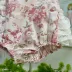 Jardineira Infantil Feminina Roana Rose Floral com Renda e Amarração nas Costas